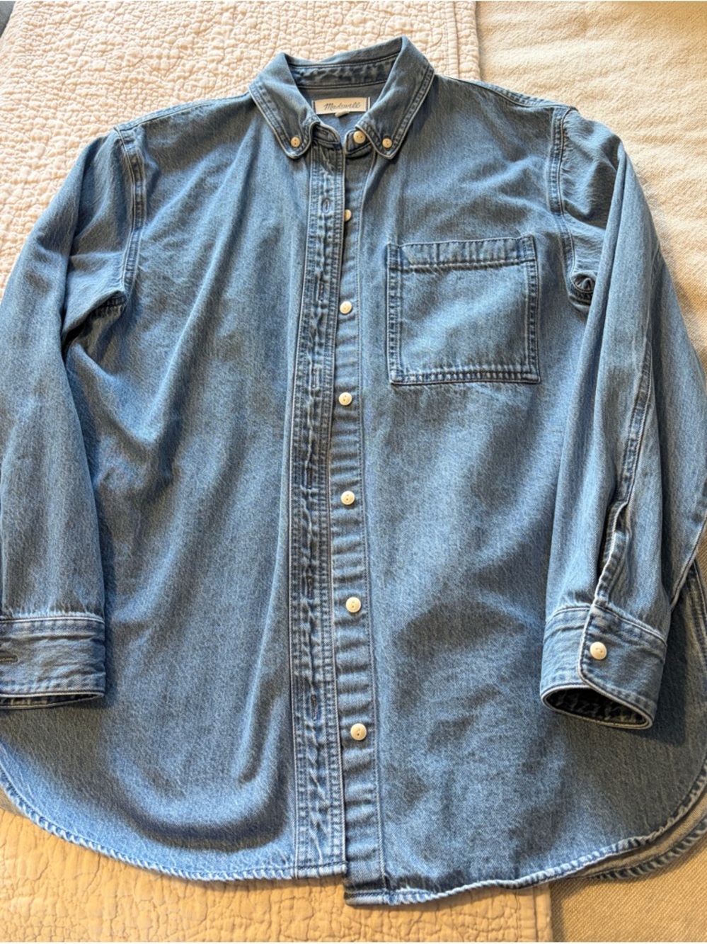 Madewell Light Blue Denim Button-Up Shirt M